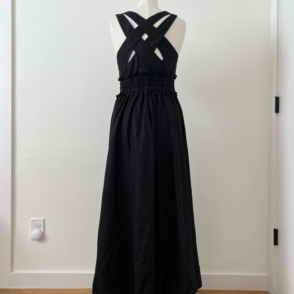 NWT Alemais Serge Cross Back Linen Dress Back 6 - Picture 4 of 7